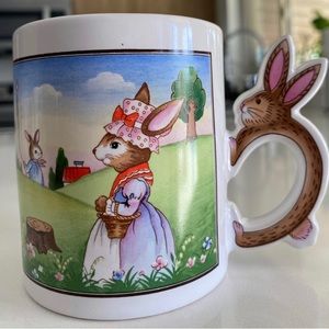 Vintage Antique Collectible Cameron Japan Peter Rabbit Easter Bunny Coffee Mug